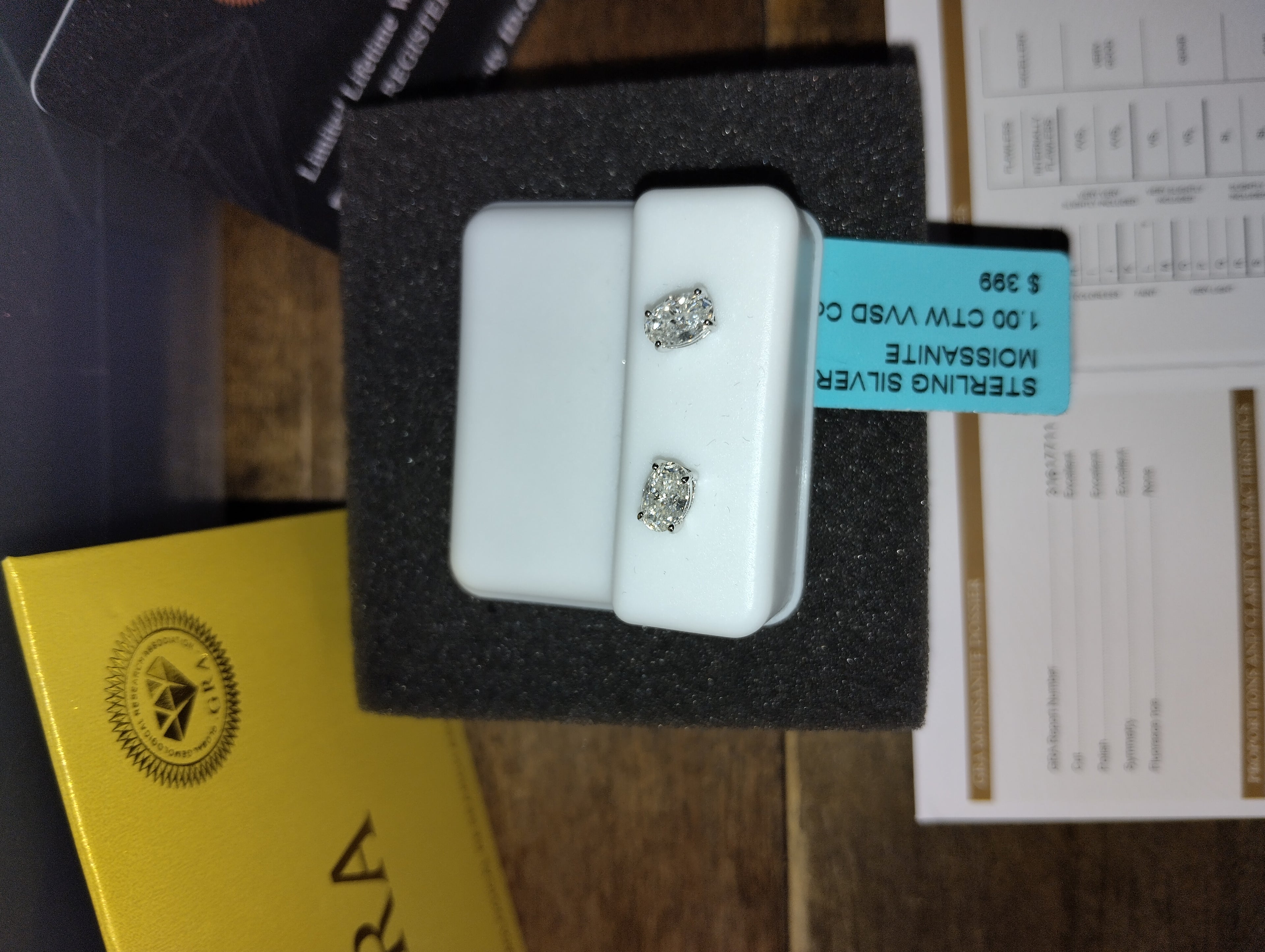Moissanite Oval Stud Earrings 1ct