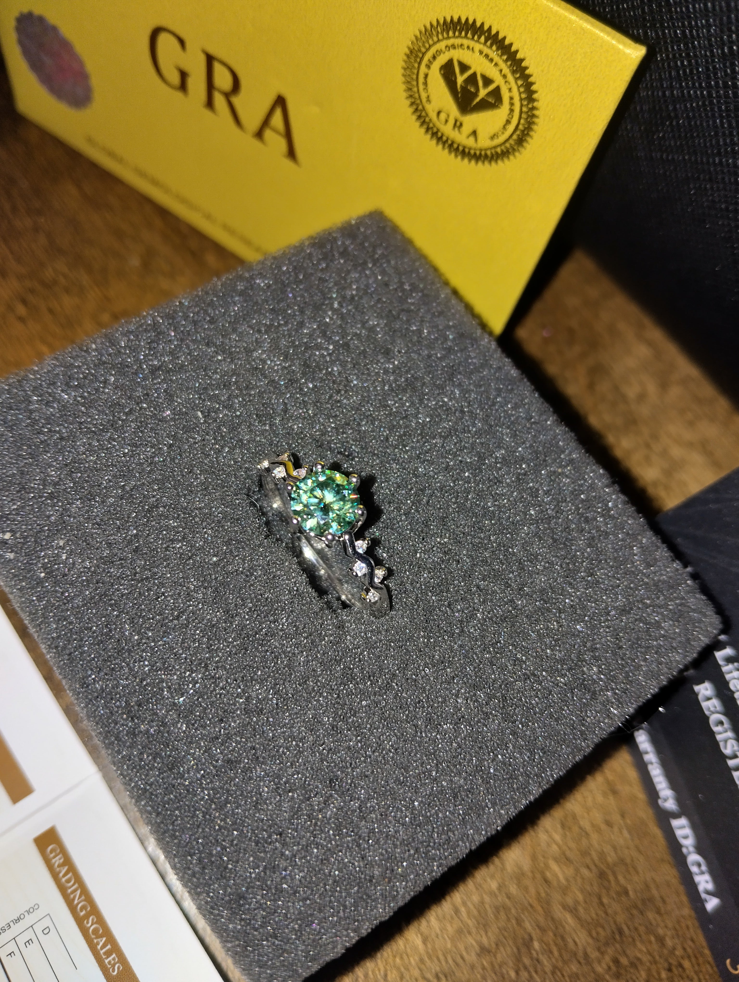 Moissanite Turquoise Women's Ring Size 9 1CT