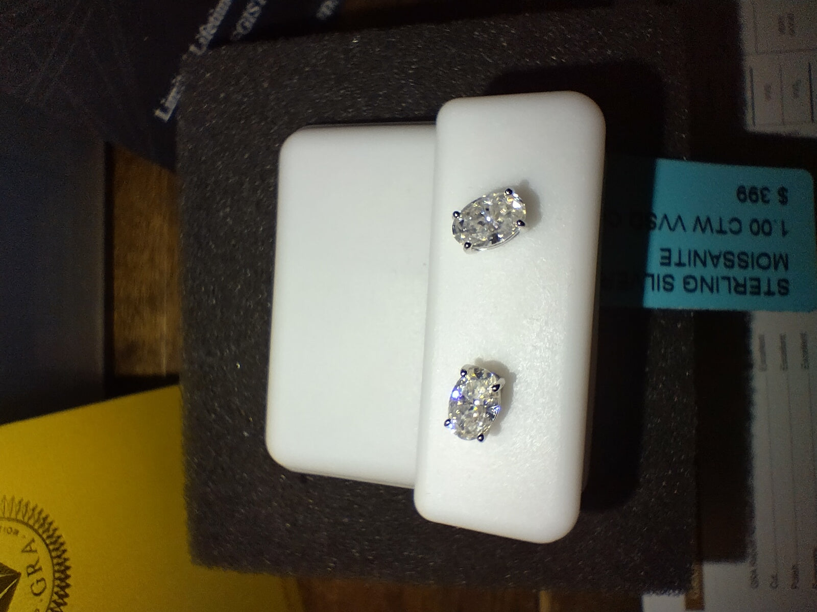 Moissanite Oval Stud Earrings 1ct