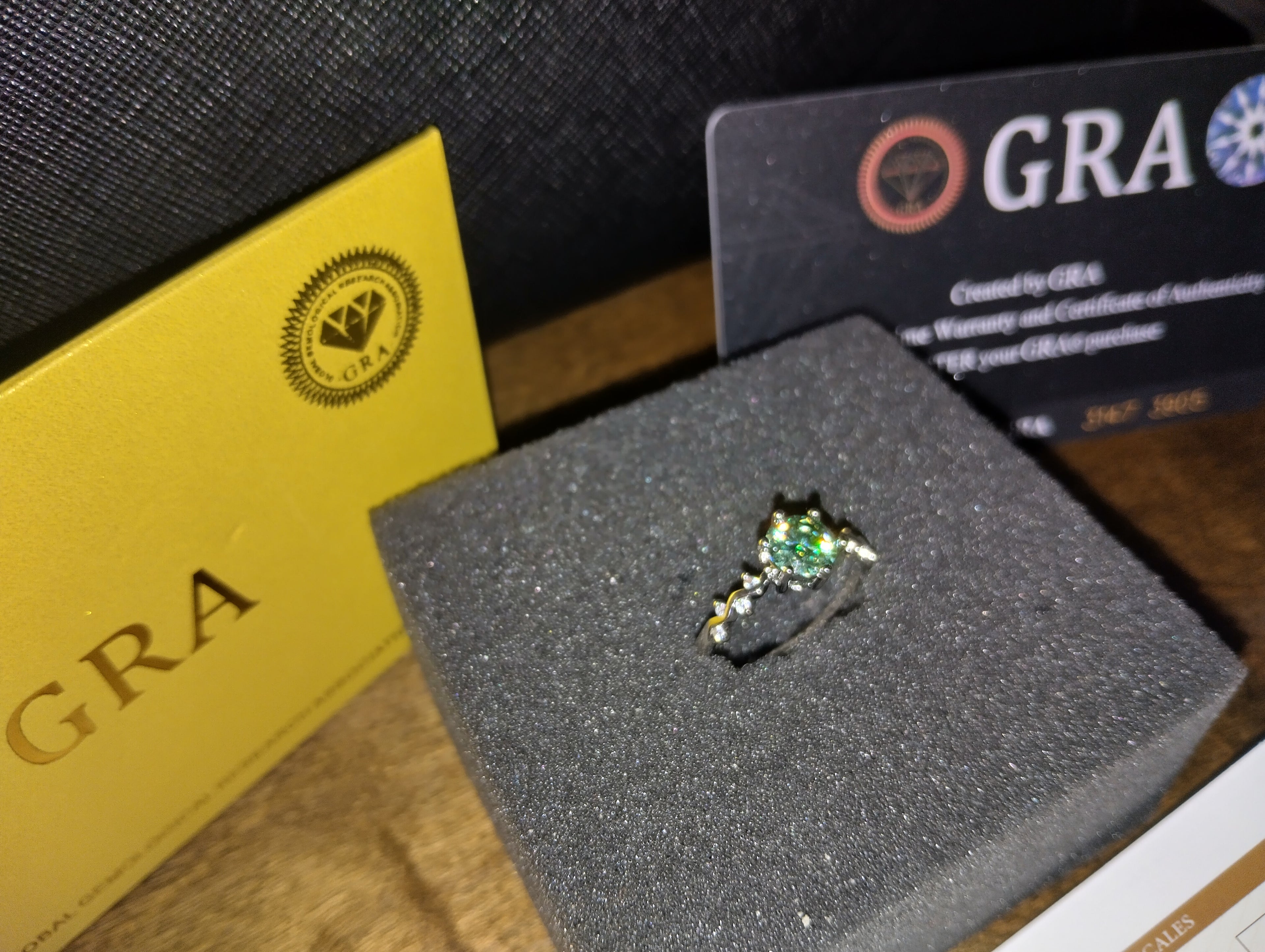Moissanite Turquoise Women's Ring Size 9 1CT