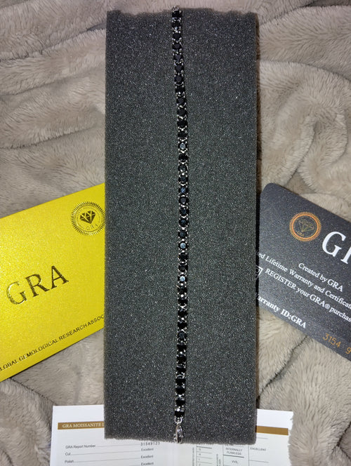 Black Moissanite Tennis Bracelet 11.1ct