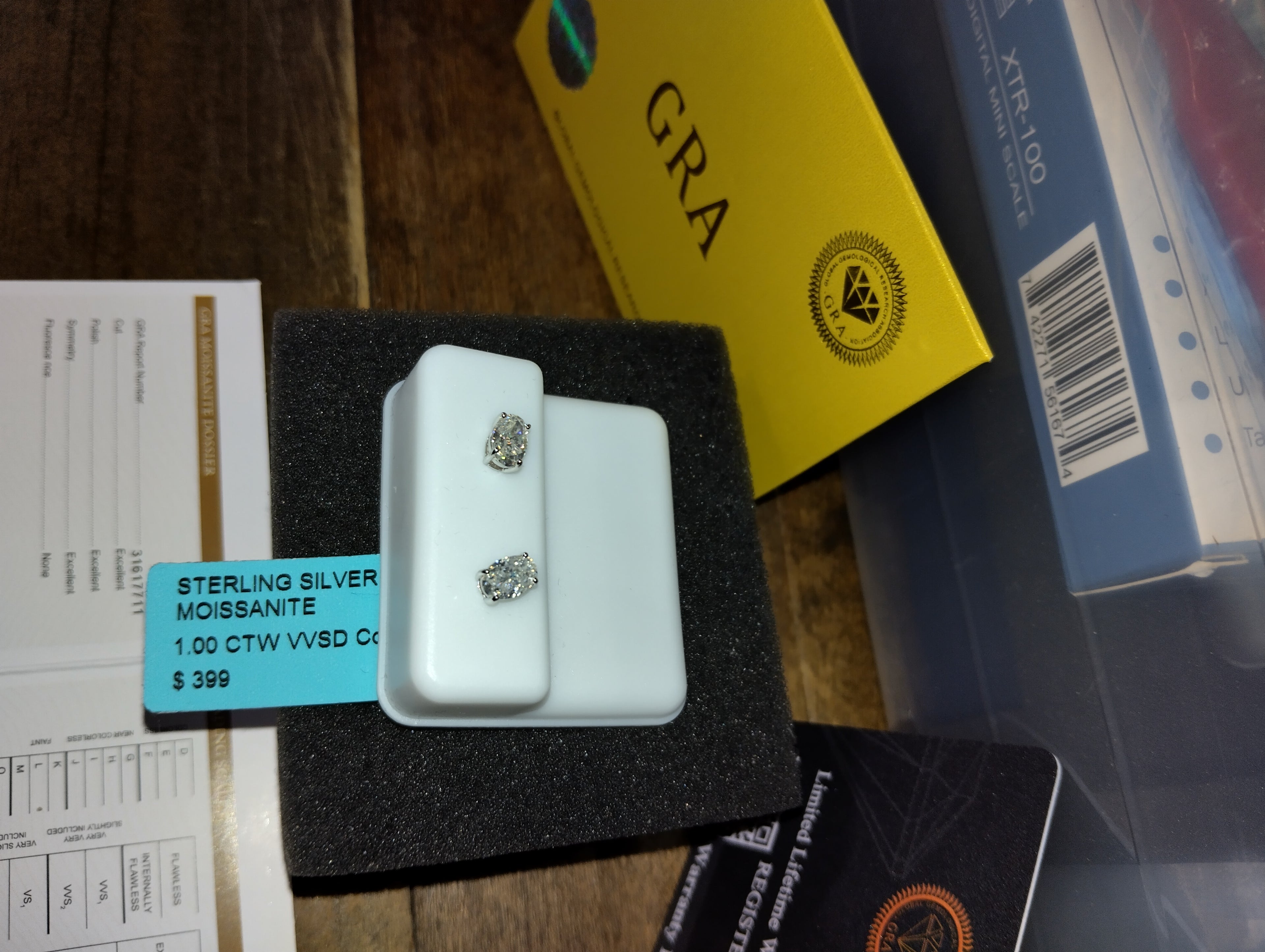 Moissanite Oval Stud Earrings 1ct